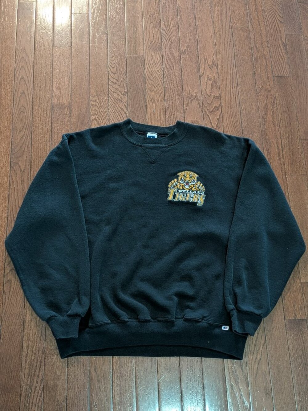90's Welland Tigers Embroidered Russell Crewneck Made in USA - Size XL